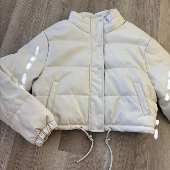 Love Tree Jackets & Blazers - Vegan leather puffer jacket